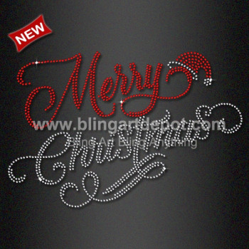 Merry Christmas Rhinestone Transfers for T-shirt Holiday Gift Idea Merry Christmas Rhinestone Transfers for T-shirt Holiday Gift Idea